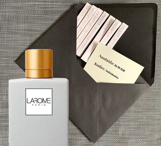 Moteriškų kvepalų atradimo vokas - pakvepintos popierinės juostelės + nemokama DOVANA (pasirenkate Jūs)