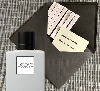 Vyriškų kvepalų atradimo vokas - pakvepintos popierinės juostelės + nemokama DOVANA (pasirenkate Jūs)